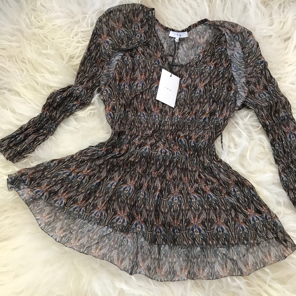 IRO Janie Bell Sleeve Ruffle Printed Blouse - Picture 8 of 8